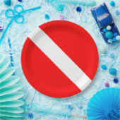 Diver naar beneden duikende vlag papieren bordje (Feest)