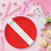 Diver naar beneden duikende vlag papieren bordje (Feest)