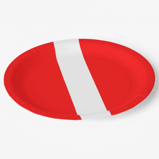 Diver naar beneden duikende vlag papieren bordje (Gekanteld)