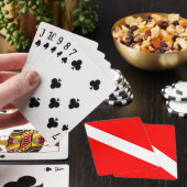 Diver naar beneden duikende vlag pokerkaarten (Insitu)