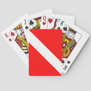 Diver naar beneden duikende vlag pokerkaarten