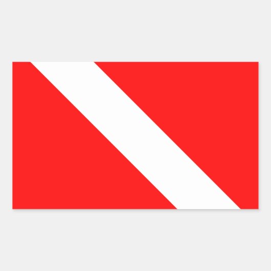 Diver naar beneden duikende vlag rechthoekige sticker (Voorkant)