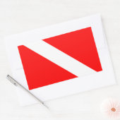 Diver naar beneden duikende vlag rechthoekige sticker (Envelop)