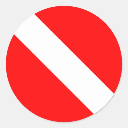 Diver naar beneden duikende vlag ronde sticker (Voorkant)
