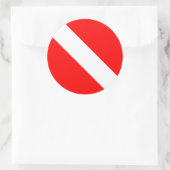 Diver naar beneden duikende vlag ronde sticker (Tas)