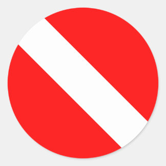 Diver naar beneden duikende vlag ronde sticker