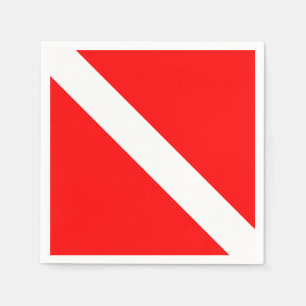 Diver naar beneden duikende vlag servet