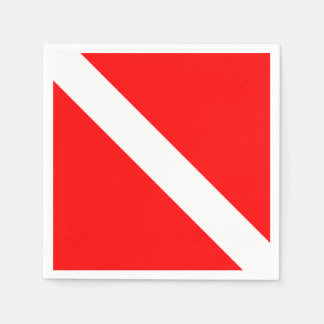 Diver naar beneden duikende vlag servet