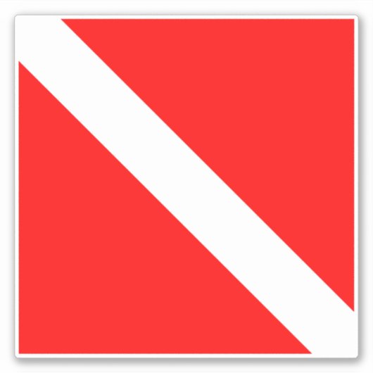 Diver naar beneden duikende vlag sticker (Voorkant)