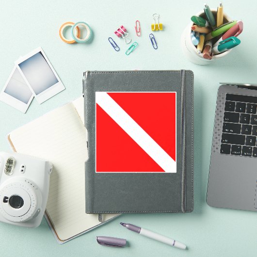 Diver naar beneden duikende vlag sticker (iPad Cover)