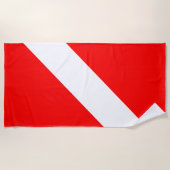 Diver naar beneden duikende vlag strandlaken (Voorkant)