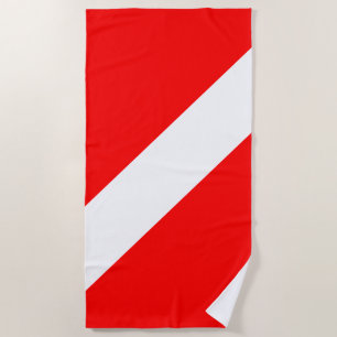 Diver naar beneden duikende vlag strandlaken