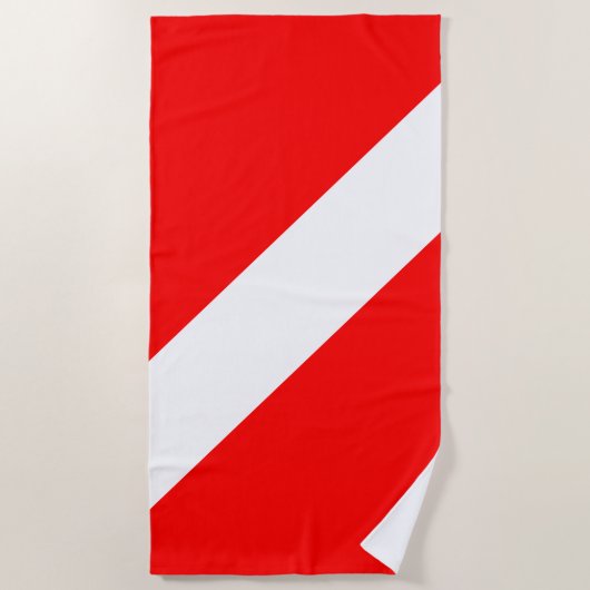 Diver naar beneden duikende vlag strandlaken (Voorkant)
