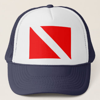 Diver naar beneden duikende vlag trucker pet