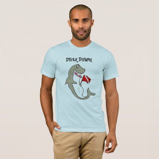 Diver naar Fat Happy Shark T-shirt (Voorkant volledig)