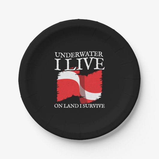 Diver neer - Scuba die Citaten duiken - de Diver v Papieren Bordje (Voorkant)