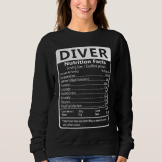 Diver Nutrition Facts Sarcastic Graphic Humor Trui