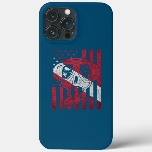 Diver omlaag drijven Vlag scuba duikend Amerikaans Case-Mate iPhone Case (Achterkant)