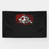Diver omlaag drijven Vlag scuba duikend Amerikaans Spandoek (Horizontaal)