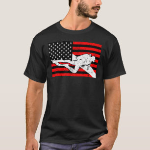 Diver omlaag  scuba duiken onder water am t-shirt