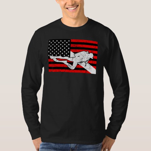 Diver omlaag scuba duiken onder water am t-shirt (Voorkant)
