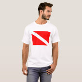 Diver onder vlag T-Shirt (Voorkant volledig)