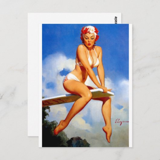 Diver Pin Up Briefkaart (Voorkant / Achterkant)