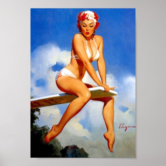 Diver Pin Up Poster (Voorkant)
