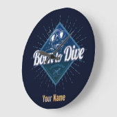 Diver retro Scuba Diving School  Ocean Grote Klok (Hoek)