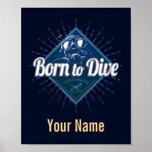 Diver retro Scuba Diving School  Ocean