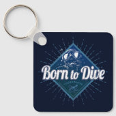 Diver retro Scuba Diving School  Ocean Sleutelhanger (Voorkant)