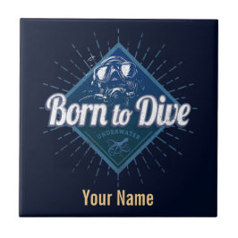 Diver retro Scuba Diving School Ocean Tegeltje