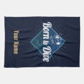 Diver retro Scuba Diving School  Ocean Theedoek (Horizontaal)