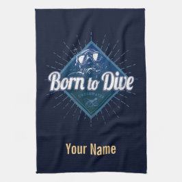 Diver retro Scuba Diving School Ocean Theedoek