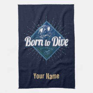 Diver retro Scuba Diving School  Ocean Theedoek