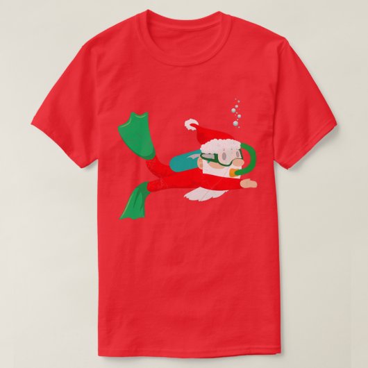Diver Santa Claus Scuba Diving Kerstmis 1 T-shirt (Design voorkant)