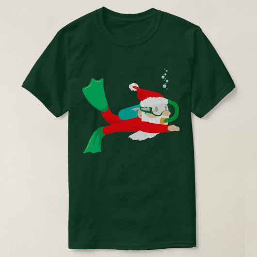 Diver Santa Claus Scuba Diving Kerstmis 2 T-shirt (Design voorkant)