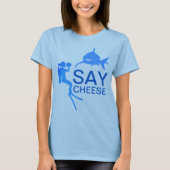 Diver Shark Say Cheese grappig aanpasbaar T-shirt (Voorkant)
