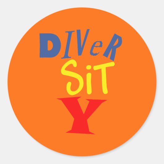 Diver Sit Y-Stickers Ronde Sticker (Voorkant)
