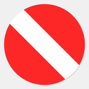 Diver-vlag Duiker Onderwater Duiker Beneden Ronde Sticker