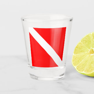 Diver-vlag Duiker Onderwater Duiker Beneden Shot Glas