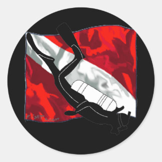 DiverDown-Collectie Ronde Sticker