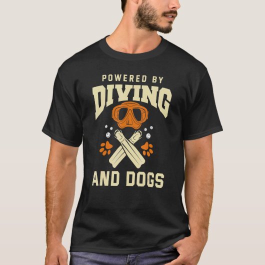 Diverende dog scuba t-shirt (Voorkant)