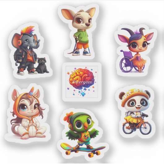 Divergee Character Sticker Blad 2 (Voorkant)