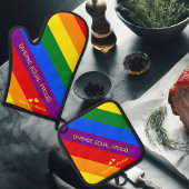 'Divers, gelijk, trots.' LGBT Rainbow Flag Pride Ovenwant & Pannenlap Set