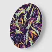 Divers plant: naadloos waterverf ontwerp grote klok (Hoek)