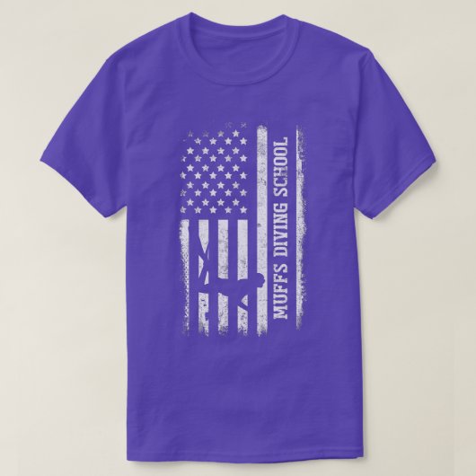 Divers van de Amerikaanse vlag Muffs Diving School T-shirt (Design voorkant)