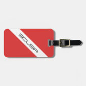 Divers Vlag, Emblem Red White - Scuba Diving Symbo Bagagelabel (Voorkant horizontaal)