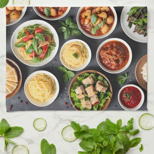 Divers voedsel theedoek (Gevouwen)