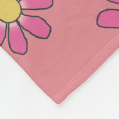 Diversale Roze Bloemen Blauw Detail op om het even Fleece Deken (Hoek)